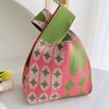 Bolso Chaleco Bolso Chaleco Bolso de Mano Tejido Casual Bolso de Mano Contraste de Color Ajedrez Bolso de Mano Coreano de Lujo Ligero