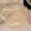 Bragas sexy puramente deseables para mujer con abertura alta y ribete de encaje, hechas de algodón puro con propiedades antibacterianas 10A, calzones transpirables de tiro bajo