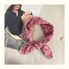 Pañuelo Cuadrado Pequeño Floral Artístico Estilo Coreano de 53 cm, Pañuelo de Algodón Lino Seda para Mujer, Pañuelo Delgado para la Cabeza, Chal Protector Solar, Ropa de Abrigo