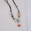 Collar de mariposa de cerámica vintage de estilo chino hecho a mano, estilo étnico femenino, moda nacional, estilo antiguo, cadena de clavícula, collar con cordón, venta al por mayor