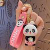 Llavero colgante de panda bebé de comida de dibujos animados colgante lindo para mochila escolar llavero de coche pequeños regalos creativos al por mayor