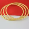 C105 imitação de ouro 3mm pulseira fina pulseira de latão lisa atacado pulseira de amor para meninas