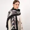 Elegante Forro Polar Misuny Delicado con la Piel Comercio Exterior Transfronterizo Transmisión en Vivo Otoño e Invierno Cálido Agradable al Tacto Faux Cachemira Bufanda Estampada Chal Versátil