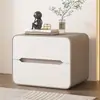 Mesa de Cabeceira de Quarto de Celebridade da Internet 2026 Novo Modelo de Chão Couro Luxo Leve Moderno Simples Minimalista Criativo Madeira Maciça Armário de Cabeceira