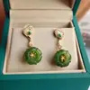 Aretes Clásicos de Jaspe Natural para Mujer Plata de Ley Combinan con Todo Aretes Verdes Cortos Flor Súper Inmortal Diseño Original Joyería