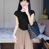 Playera de Manga Corta con Mangas Pequeñas Voladoras Estilo Coreano Versátil para Mujer Verano 2025 Nuevo Popular Dulce Moda Top de Cuello Redondo
