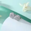 Nuevos Pendientes Redondos de Moissanita 5*5mm de Tonglin, Pendientes de Lujo Ligero de Moda Europea y Americana, Pendientes de Moissanita de Plata de Ley 925