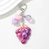 Lindo llavero de fruta uva, fresa, cereza, decoración colgante para bolso girly, regalo para pareja, accesorio para coche