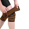 Suministrado directamente por el fabricante, rodilleras deportivas y de fitness para hombre, vendajes elásticos para sentadillas, vendas para las piernas de powerlifting para proteger las rodillas