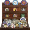 Soporte de Exhibición de Monedas de Plata de Desafío de Madera Transfronterizo, Soporte de Exhibición Multiusos para Medallas y Monedas de Plata Conmemorativas, Soporte de Monedas de Plata de Desafío A14