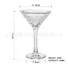 Vaso alto transparente simple con grabado de diamantes, vaso de cóctel, vaso de cóctel de alta gama específico para bar, copa de champán