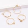 Tazón Soporte para Anillos Cubierto de Oro de 14K que Conserva el Color Pin Base de Perla de Medio Agujero DIY Hecho a Mano Accesorios Soporte para Anillos Semiterminados