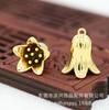 Joias DIY Cobre Cor Ouro 24K Preservação de Cor 15*13mm Pingente de Flor Pequena Material de Grampo de Cabelo Grampo de Cabelo B849