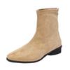 Botines Retro de Gama Alta para Mujer Primavera y Otoño 2025 Botines Individuales Tacón Grueso Botas Ajustadas Botines Pequeños de Gamuza Francesa