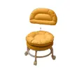 Taburete Pequeño para el Hogar con Ruedas Giratorias, Taburete Bajo con Ruedas, Taburete Redondo Pequeño Móvil con Cojín Suave para Adultos, Adecuado para la Entrada