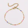 Aml Moda Más Vendido Cadena en Forma de O Multicolor Chapada en Oro de 18 Quilates Acero Inoxidable 304 Pulsera Exquisita para Mujeres