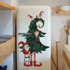 Hs4397E Árvore de Natal Criativa Estilo Desenho Animado Anão Adesivo de Parede Festa de Feriado Decoração de Porta de Casa Adesivo de Parede
