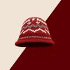 Sombrero de Pescador de Punto Jacquard Estilo Fair Isle para Mujer, Cálido, a la Moda, Versátil, Adelgazante, Sombrero de Pescador de Lana de Moda