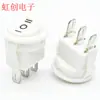 Interruptor tipo barco KCD11 de 3 patas, 3 velocidades, todo blanco, redondo completo, agujero 15, extra pequeño, redondo, 3 patas, 3 velocidades
