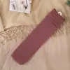 Meias femininas outono e inverno cor sólida listras verticais algodão felpudo meias simples moda retrô meias femininas meias femininas atacado