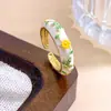 Anel Venda Quente Transfronteiriça Flor de Platycodon Anel Esmaltado Moda Tendência Europeia e Americana Acessórios de Alto Padrão Não Desbotam para Mulheres