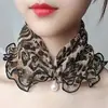 Primavera, Verano y Otoño Estilo Coreano Suéter de Malla Bufanda Pequeña para Cuello y Bufanda para Cuello Delgada Moderna Versátil Semidecorativa Bufanda de Gasa