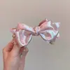 Pinza de Plátano con Lazo de Lunares de Satín de Alta Gama, Pinza para el Cabello Dulce y Femenina para la Parte Posterior de la Cabeza, Pasador de Textura de Alta Calidad