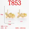 Pendientes de Tachuela de Cobre Puro Brillantes con Forma de Diamante Pendientes de Lujo de Gama Alta para Mujer Tachuelas con Forma de Luna y Cruz