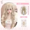 Peruca Platinum BearKoni para Mulheres, Cabelo Longo Cacheado, Loiro Platina, Cachos de Lã Lolita, Peruca Natural para Uso Diário de Cabeça Cheia