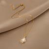 Collar de acero de titanio sin color para mujer, joyería de nicho que combina con todo, cadena de suéter de celebridades de Internet exquisita de alta gama, colgante de cobre simple