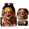 Set de Mochila Escolar de Tres Piezas de Naruto Transfronterizo para Estudiantes de Primaria y Secundaria, Mochila Infantil, Bolso de Hombro