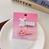 Japonês Bonito Menina Acrílico Hairpin Cute Cat Puppy Duckbill Clip Bow Hairpin Side Clip Acessórios para o cabelo