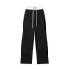 Calça de moletom atlética casual masculina estilo americano 2026, calças compridas retas da moda, corte solto, calças casuais plus size para homens