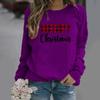 Deseo ebay Amazon comercio exterior estación independiente ropa de mujer suéter de cuello redondo con estampado de letras navideñas