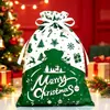 Bolsas de Regalo con Cordón de Halloween y Navidad de Venta Caliente Transfronterizas, Bolsas de Empaque con Cordón Navideño, Decoraciones Navideñas, Bolsas de Aluminio Láser