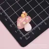 Estilo infantil oso hongo transparente para niña clip para el pelo DIY accesorio para coleta de goma de crema componentes de resina