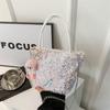 Bolso de mano de lentejuelas de moda para celebridades de internet, nuevo modelo versátil de primavera 2024, bolso de hombro cruzado tipo bandolera, bolso tipo cubo, bolso casual