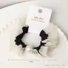 Accesorios para el Cabello de Perlas de Alta Gama Montados en Tarjeta, Gomas para el Cabello de Colores Contrastantes de Moda, Elegantes Gomas para el Cabello de Encaje Plisado, Gomas para el Cabello de Niña