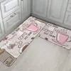 Alfombrillas de Piso para Café con Grano de Café Estilo Americano para Uso en el Hogar, Resistentes al Desgaste y Duraderas, Alfombrillas de Piso para Cocina Resistentes a las Manchas y Fáciles de Cuidar, Juego de Dos Piezas
