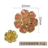 Botões de Liga de Zinco com Cristal Bordados à Mão com Pedras Preciosas Multicores, Botões Florais Vintage, Decoração de Roupas e Bolsas Estilo Chanel, Botões de Moda Dourados