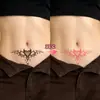 Pegatinas de tatuaje sensibles a la temperatura con alas de corazón y cuernos de diablo, impermeables y de larga duración, para pecho, abdomen y cintura, decoración sexy estilo ins