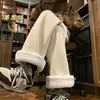 Pantalones de Pana Estilo Americano para Hombre, Pantalones Gruesos de Algodón con Forro de Polar para Invierno, Resistentes al Frío, Pantalones Casuales Sueltos de Peso Pesado de Lana de Cordero, Modernos