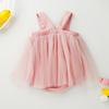 Verano Nuevo Estilo Coreano Estilo Ins Verano Falda de Tirantes Fina sin Mangas con Lazo Ropa para Niños Ropa para Gatear de Bebé