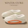 Pantuflas de Algodón Impermeables para Hombre, Invierno Interior Hogar Antideslizantes Suela Gruesa Cálidas Forradas de Felpa Zapatos de Algodón para Mujer, Ropa de Exterior para Hombre