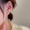 Pendientes de conejo rosa con diseño de nicho de conejo de año de nacimiento, pendientes de temperamento, pendientes de perlas con personalidad creativa