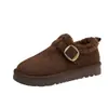 Zapatos Birkenstock de Felpa de Lana con Suela Gruesa para Mujer, Nuevo Estilo de Invierno, Aumentadores de Altura, Zapatos de Algodón Peludos, Botas de Nieve, Planos Cálidos