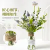 Transfronterizo Nuevo Modelo Lavanda Artificial Fruta Vidrio Falso Agua Decoración para el Hogar Artículos Planta Verde Artificial en Maceta Flores Falsas Adornos de Escritorio