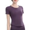 Ropa de Verano de Secado Rápido con Mangas Cortas, Bolsillo Trasero para Teléfono Móvil, Transpirable, Ropa de Fitness de Secado Rápido, Ropa de Yoga Adelgazante y de Alta Gama