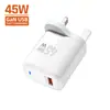 Carregador Rápido de Porta Única Luz Azul 20W Carregamento Rápido Carregador de Celular Adaptador de Tomada Europeu Americano UK Atacado Transfronteiriço