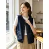 Chaleco de mezclilla vintage estilo francés para mujer, nuevo modelo de verano con cuello redondo y botones, chaleco cárdigan versátil
